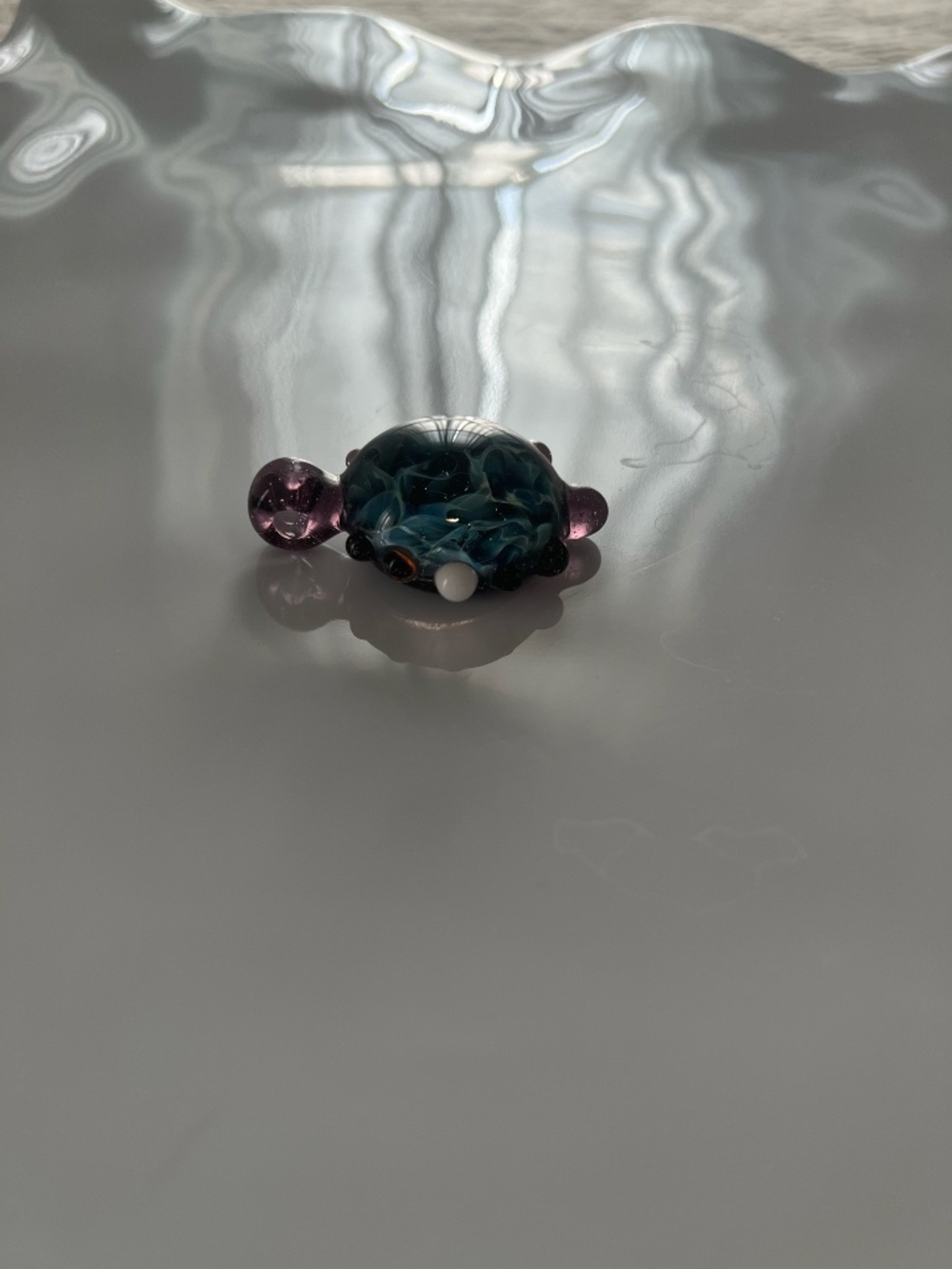 Blown-Glass Necklace Pendant, Made in Colorado. - Picture 3 of 4